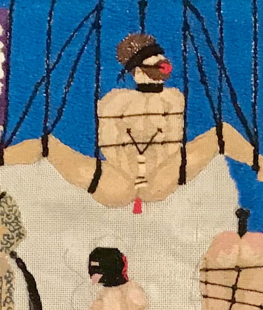 Close up Photo of All Tied Up Now painting
