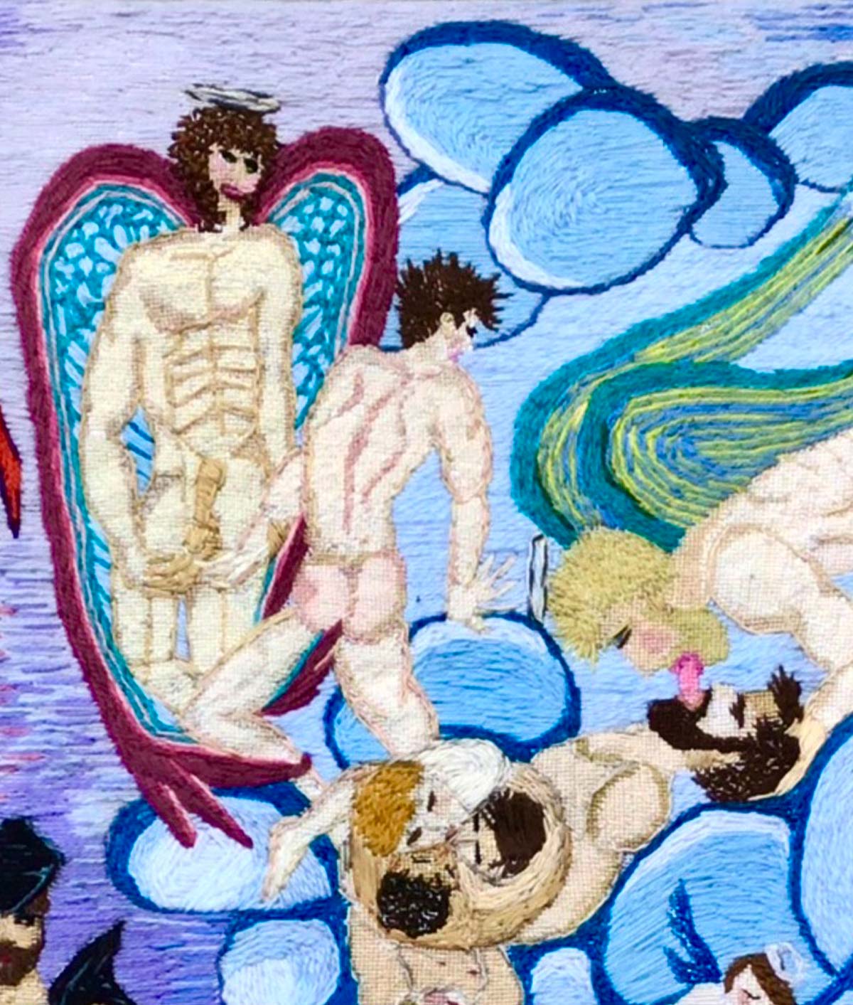 Angel or Devil Thread Painting