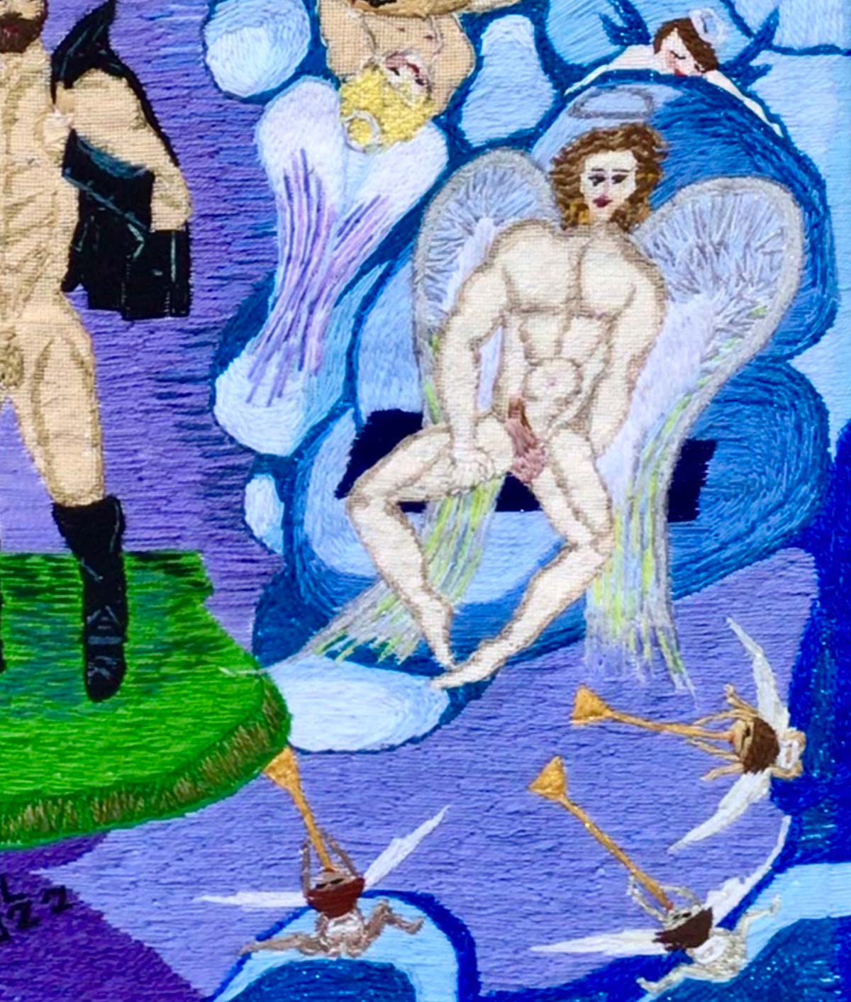 Angel or Devil Thread Painting
