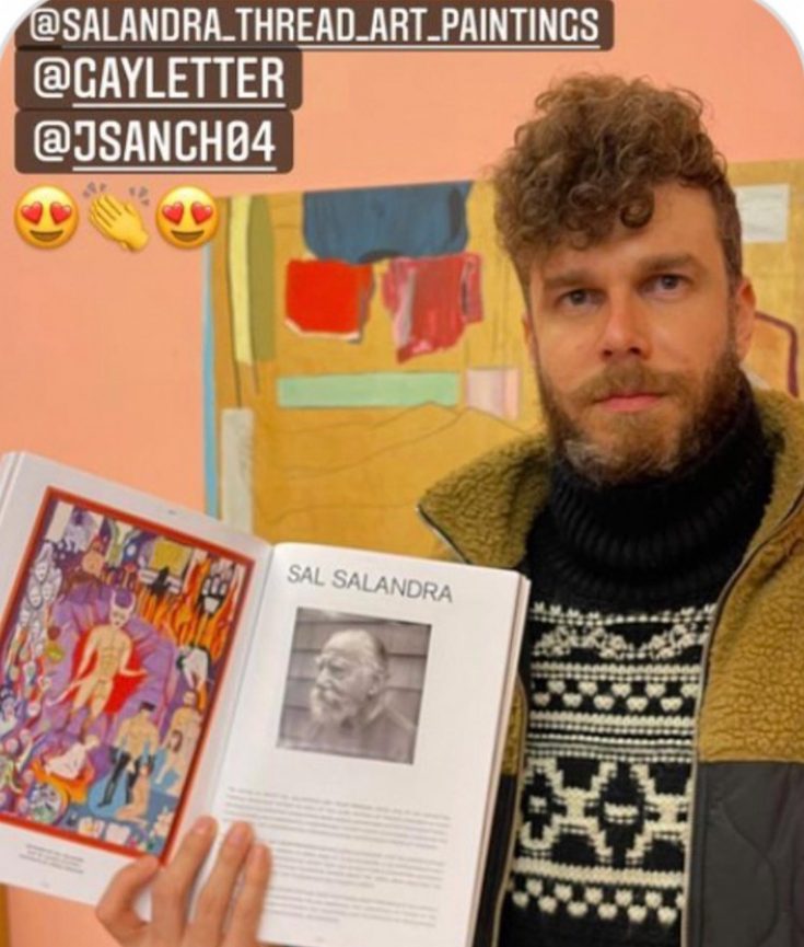George holding Gay Letter mag